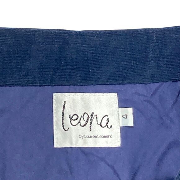 Leona by Lauren Leonard Mini Skirt Womens 4 Blue Corduroy 90s Western High Rise - Picture 5 of 9